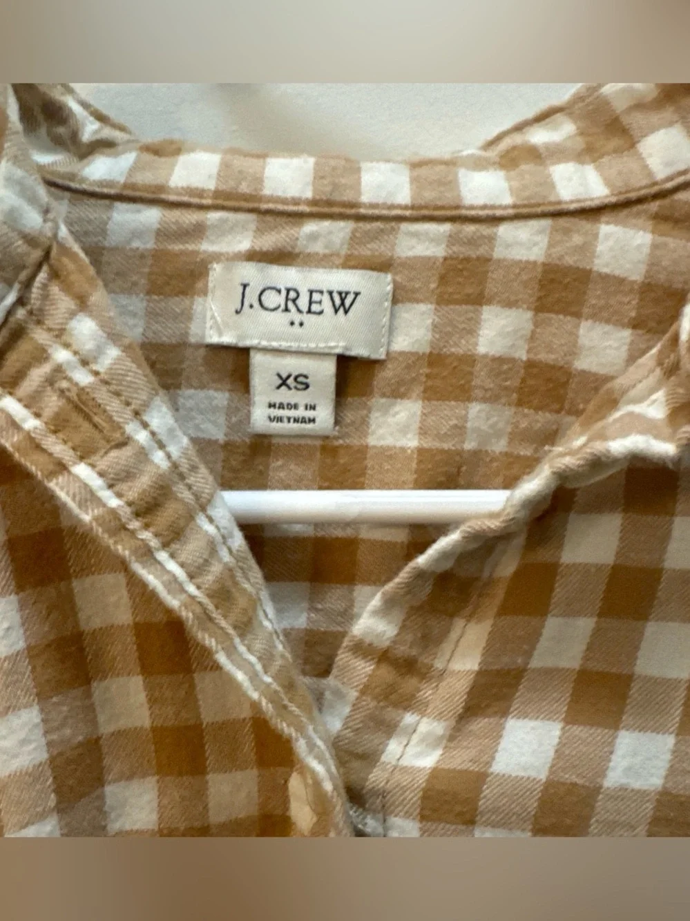 J. Crew women’s Tan and White flannel XS